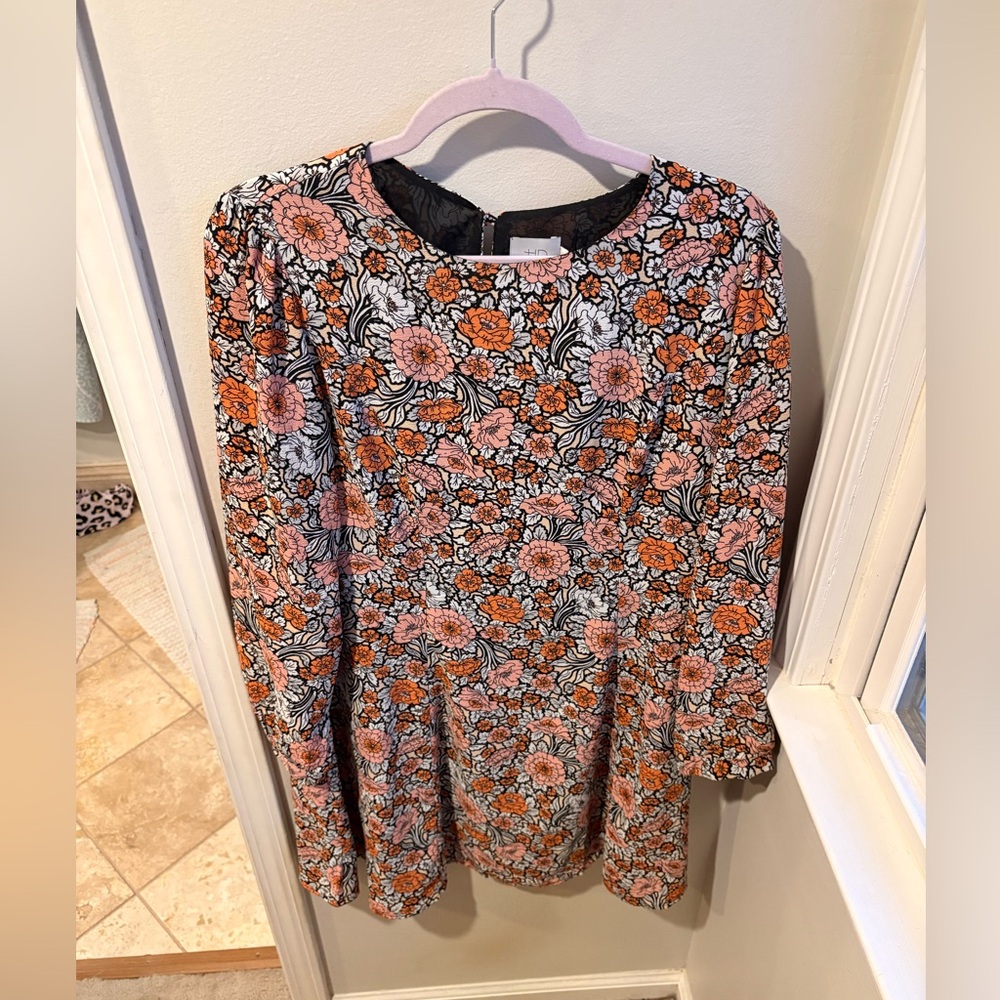 Anthropologie HD in Paris Vibrant Floral Tunic Dress size M